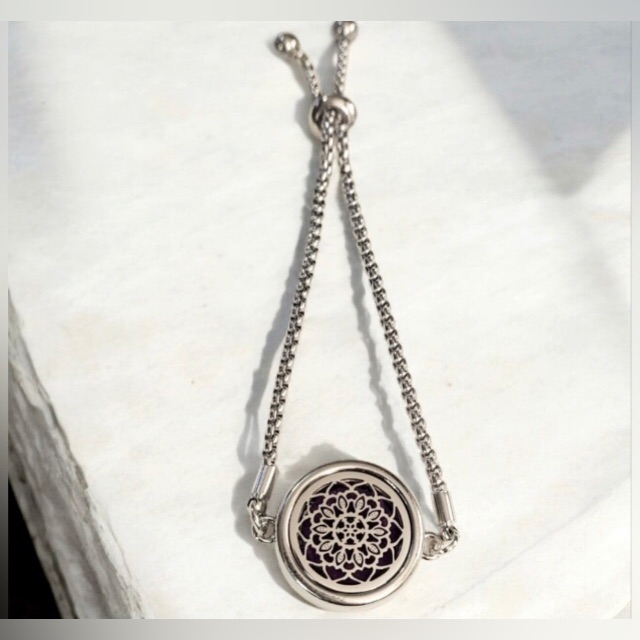 Womens Aromatherapy Namaste Titanium Steel Adjustable Bracelet